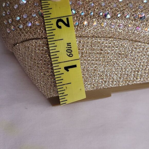 Forever. Amazon Purchase. Champagne/Gold Rhinestones. Wedge. Size 8.5. NWOT - Picture 10 of 10